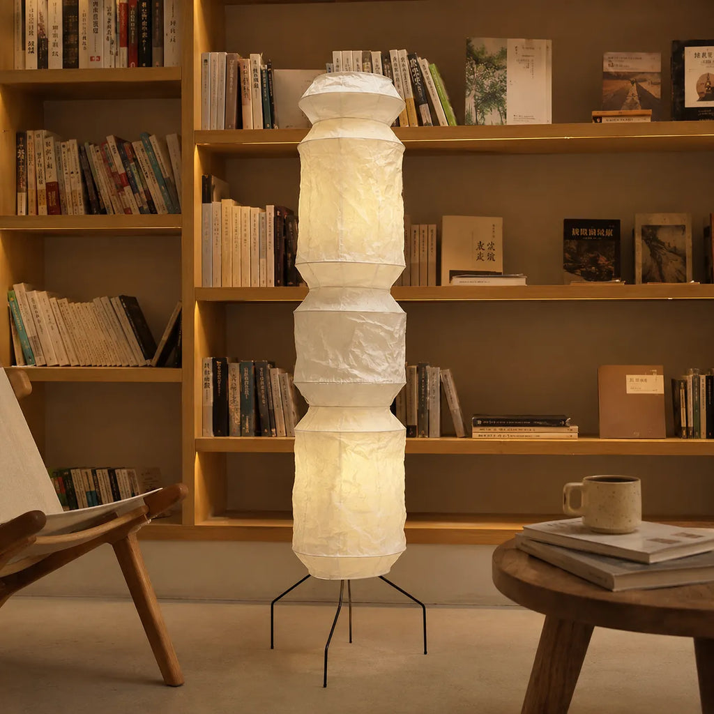 Torin Wabi-Sabi Rice Paper & Wood Floor Lamp