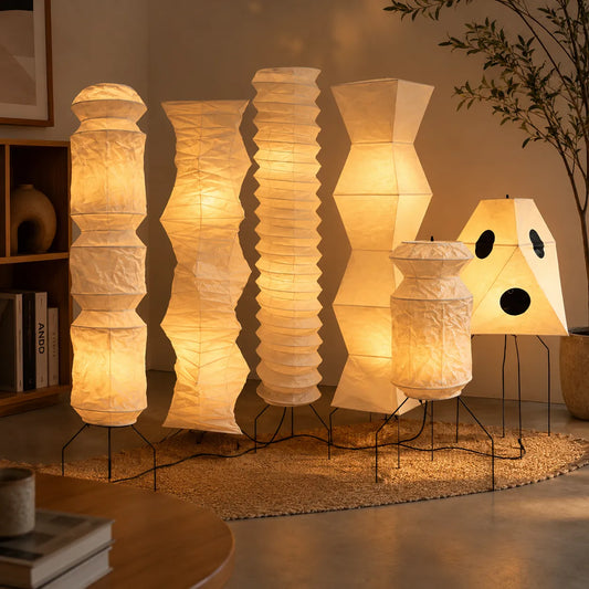 Torin Wabi-Sabi Rice Paper & Wood Floor Lamp