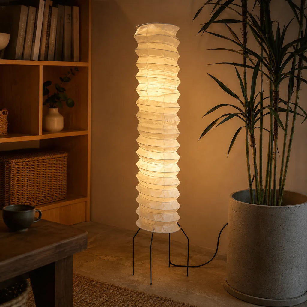 Torin Wabi-Sabi Rice Paper & Wood Floor Lamp