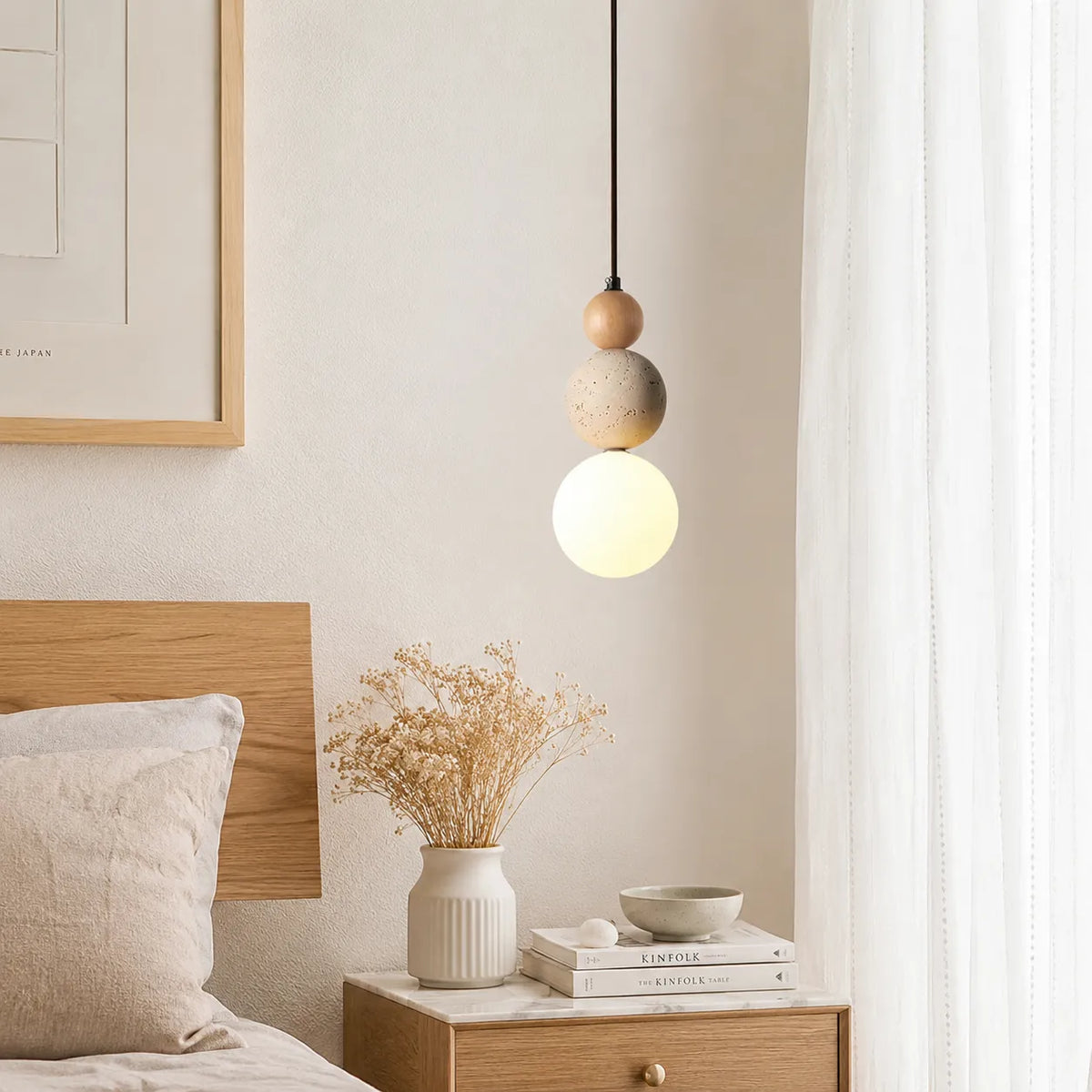 Zara Wabi-Sabi Natural Stone LED Pendant Light