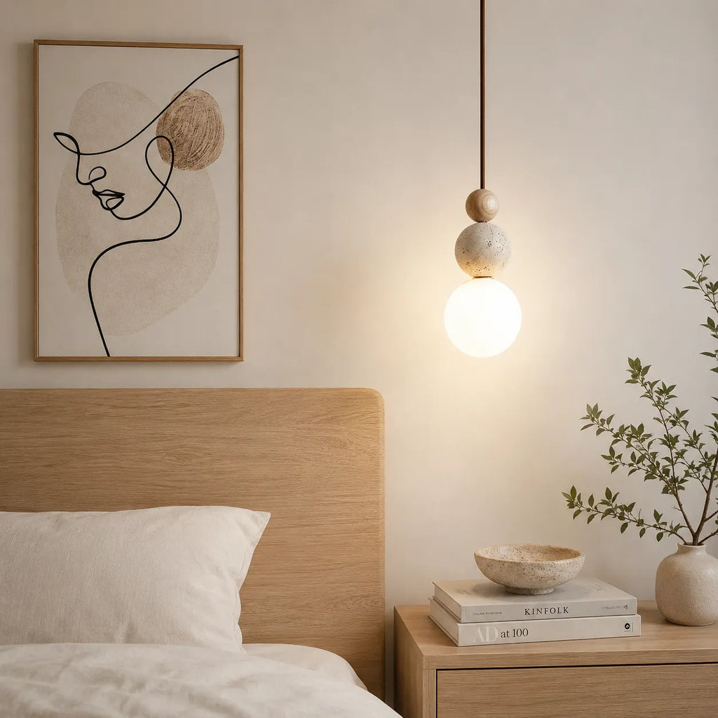 Zara Wabi-Sabi Natural Stone LED Pendant Light