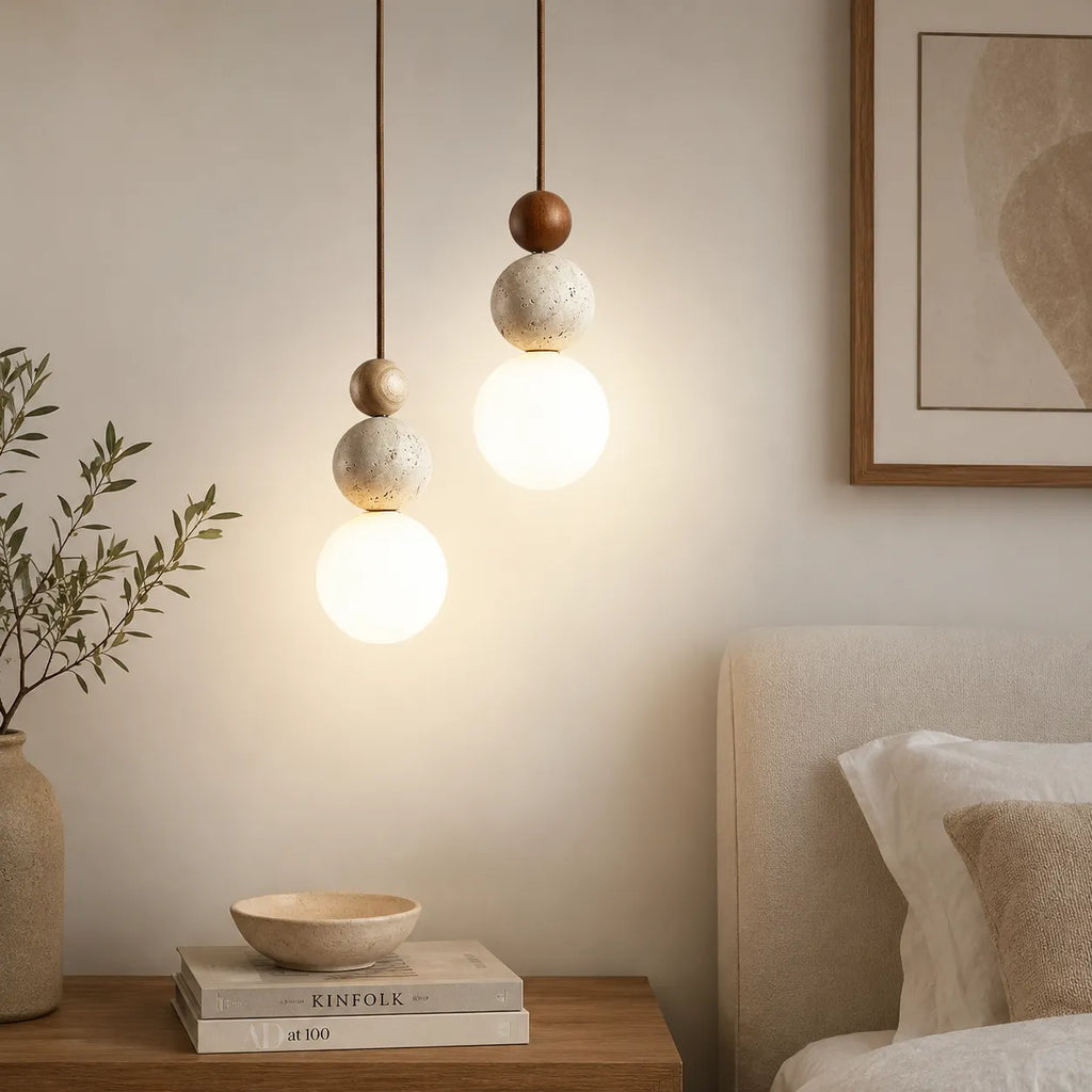 Zara Wabi-Sabi Natural Stone LED Pendant Light