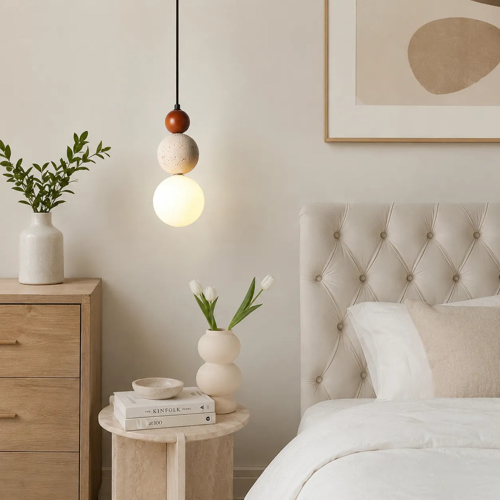 Zara Wabi-Sabi Natural Stone LED Pendant Light
