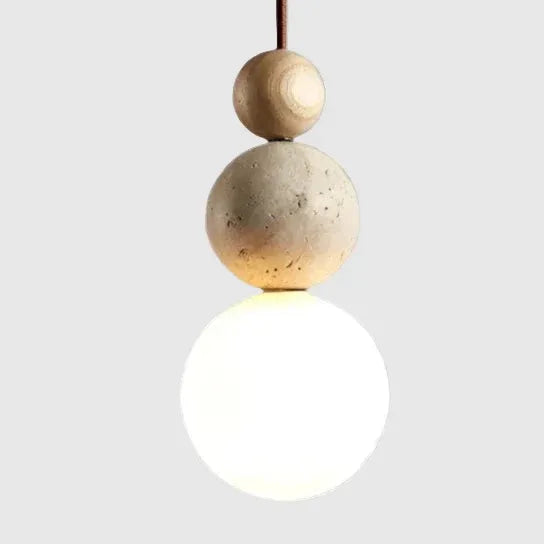 Zara Wabi-Sabi Natural Stone LED Pendant Light