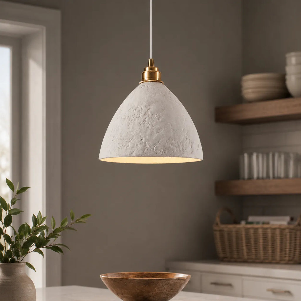 Basil Wabi-Sabi Textured Ceramic Pendant Light
