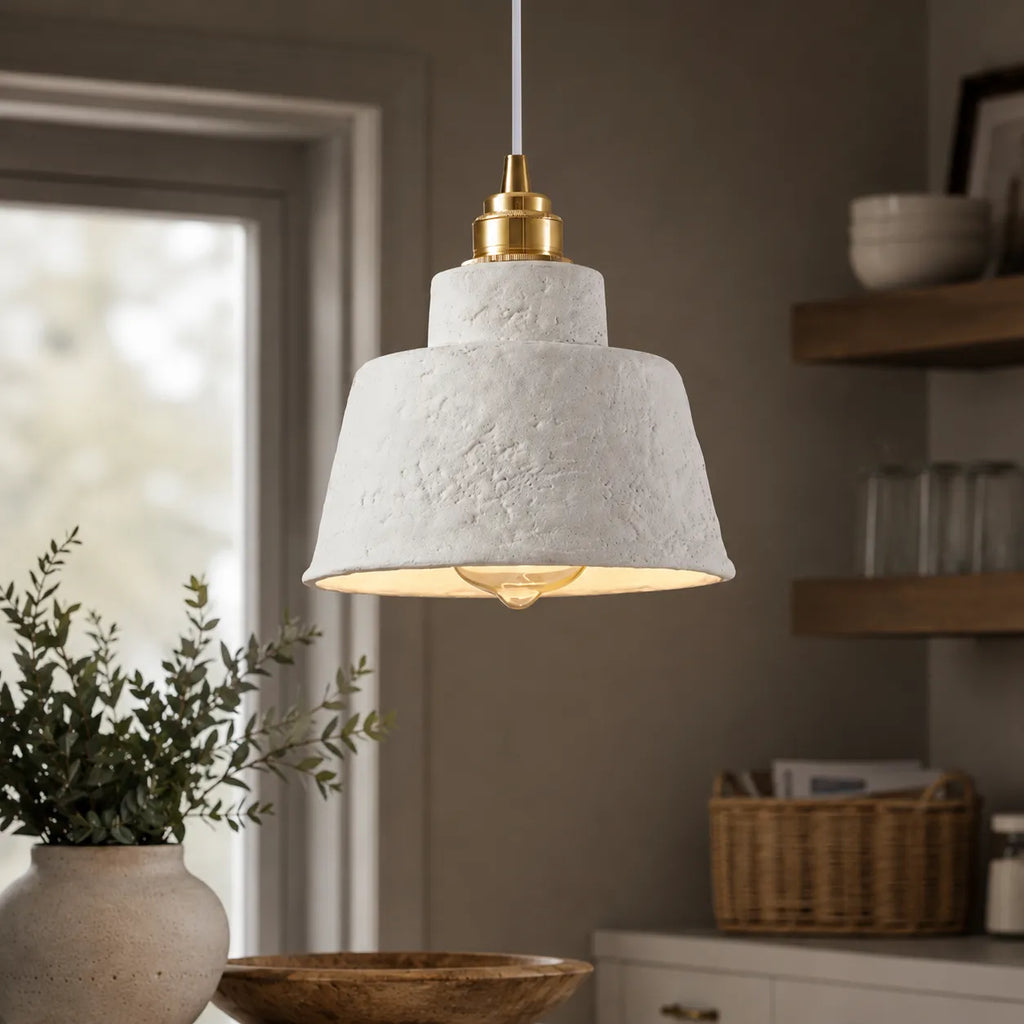Basil Wabi-Sabi Textured Ceramic Pendant Light