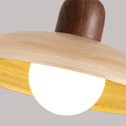 Wabi-Sabi Walnut Pendant Light with Organic Form