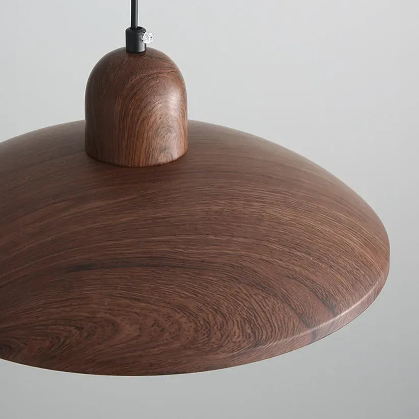 Wabi-Sabi Walnut Pendant Light with Organic Form