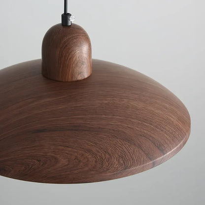 Wabi-Sabi Walnut Pendant Light with Organic Form