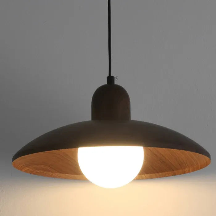 Wabi-Sabi Walnut Pendant Light with Organic Form