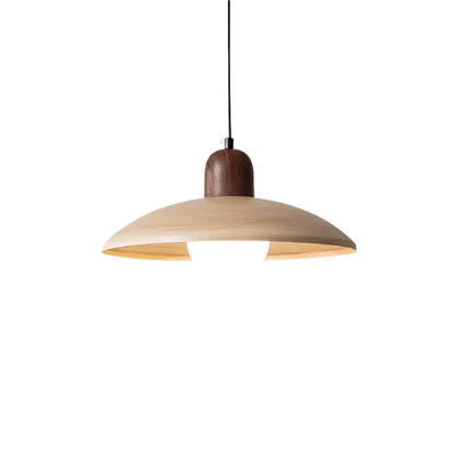 Wabi-Sabi Walnut Pendant Light with Organic Form