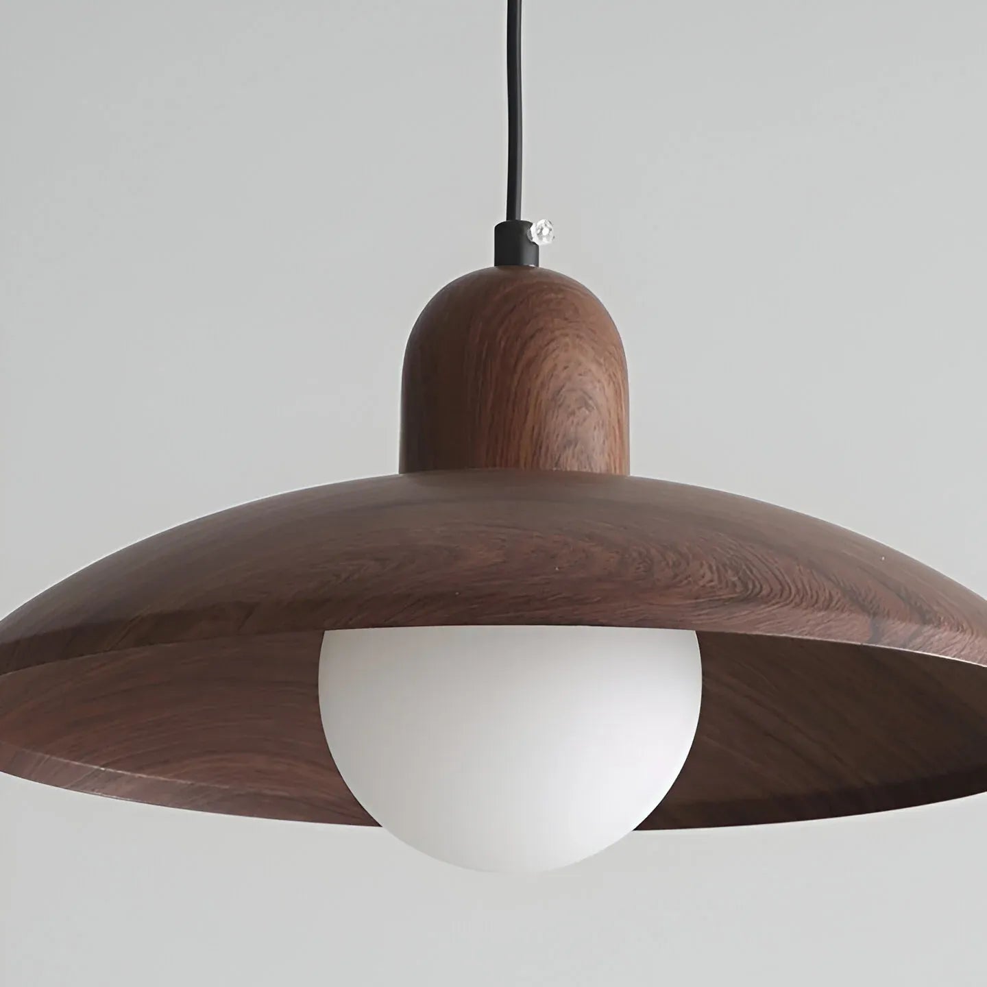 Wabi-Sabi Walnut Pendant Light with Organic Form