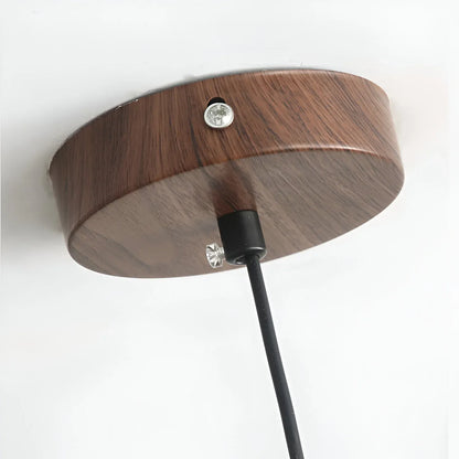 Wabi-Sabi Walnut Pendant Light with Organic Form
