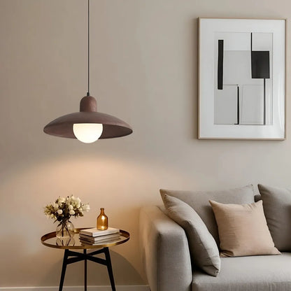 Wabi-Sabi Walnut Pendant Light with Organic Form