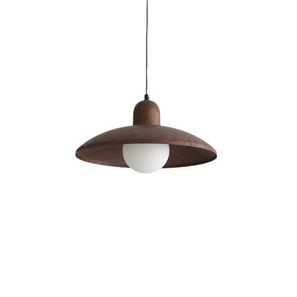Wabi-Sabi Walnut Pendant Light with Organic Form