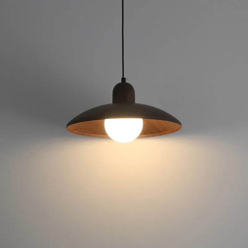 Wabi-Sabi Walnut Pendant Light with Organic Form