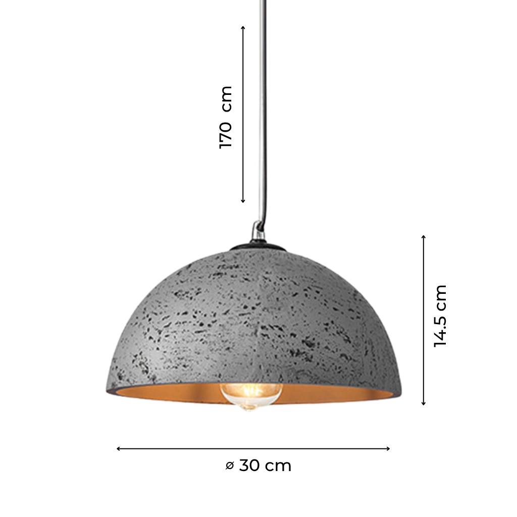 Wabi-Sabi Dome Pendant Light with Textured Resin Shade