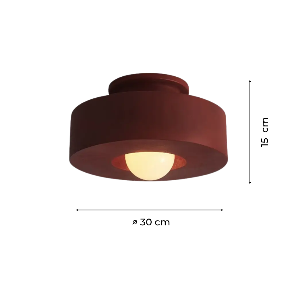 Wabi-Sabi Resin Ceiling Light with Sculptural Cylinder Form