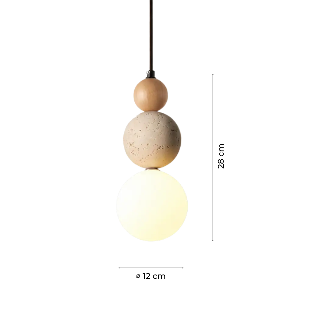Wabi-Sabi Stone Bead Globe Pendant Light