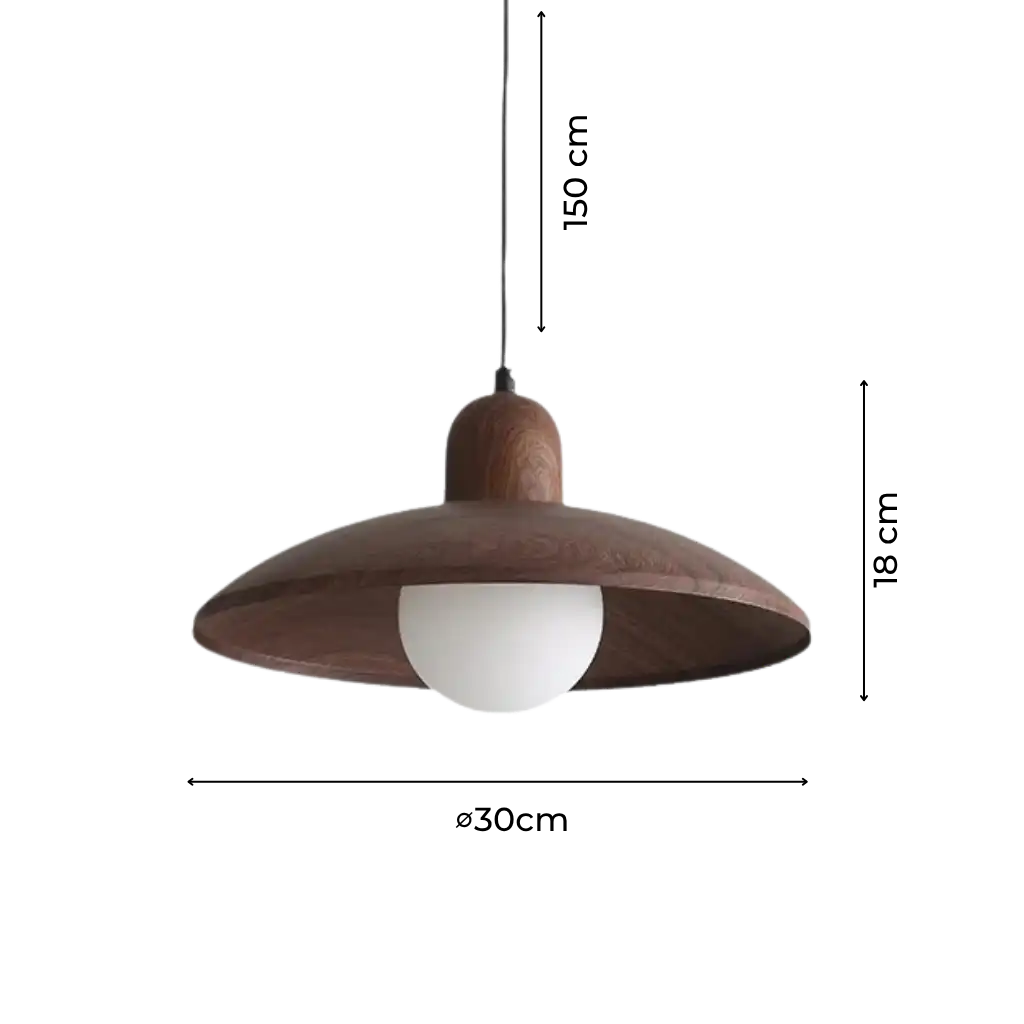 Wabi-Sabi Walnut Pendant Light with Organic Form