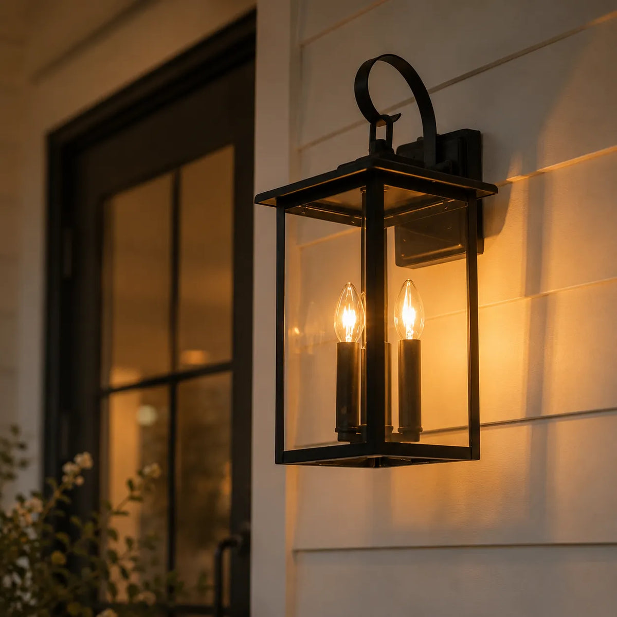 Vasco Industrial 3-Light Clear Glass Outdoor Wall Lantern