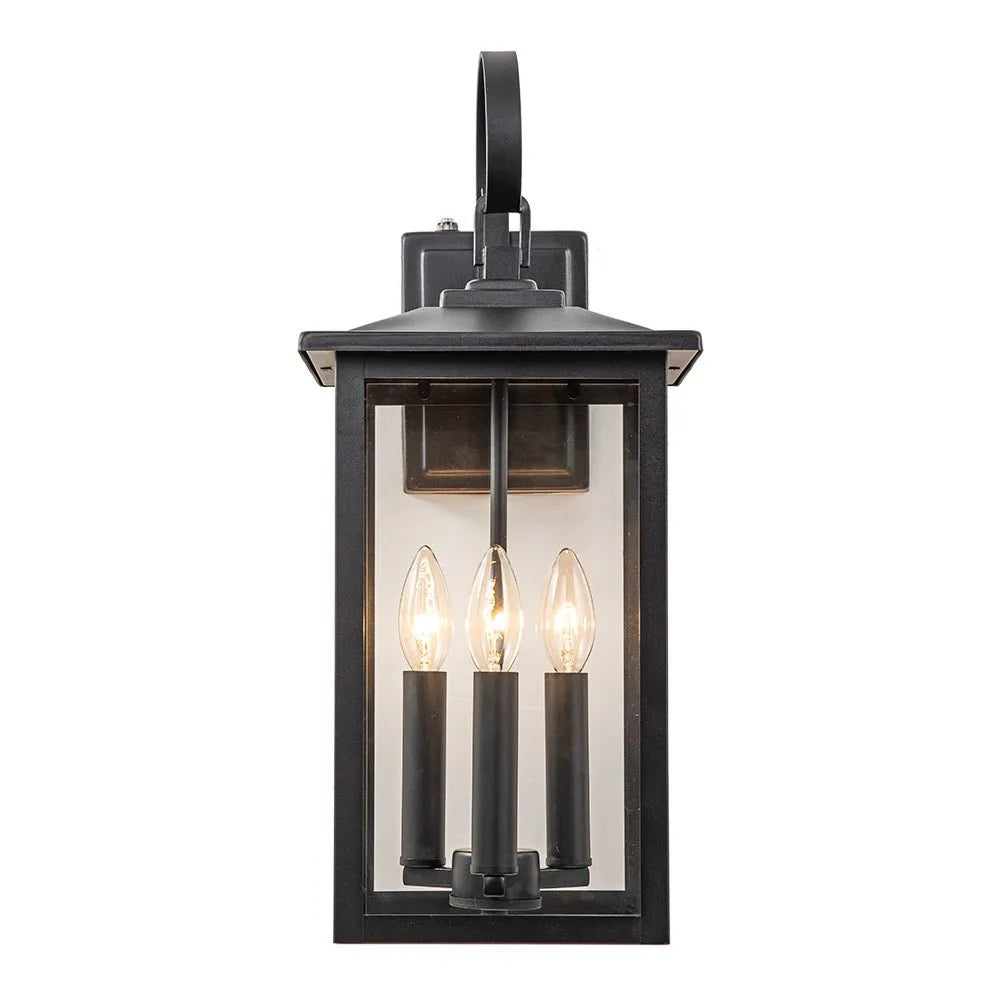 Vasco Industrial 3-Light Clear Glass Outdoor Wall Lantern