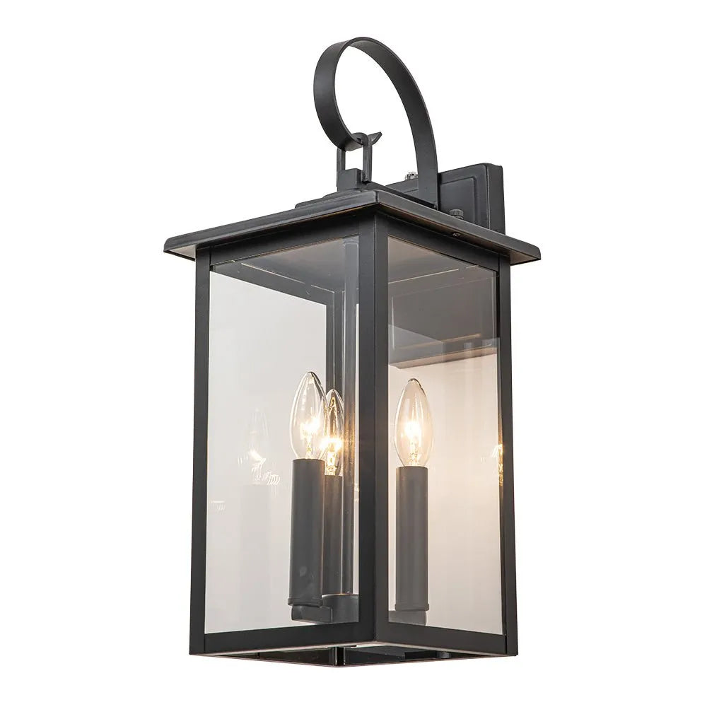 Vasco Industrial 3-Light Clear Glass Outdoor Wall Lantern