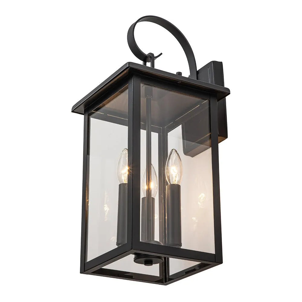 Vasco Industrial 3-Light Clear Glass Outdoor Wall Lantern