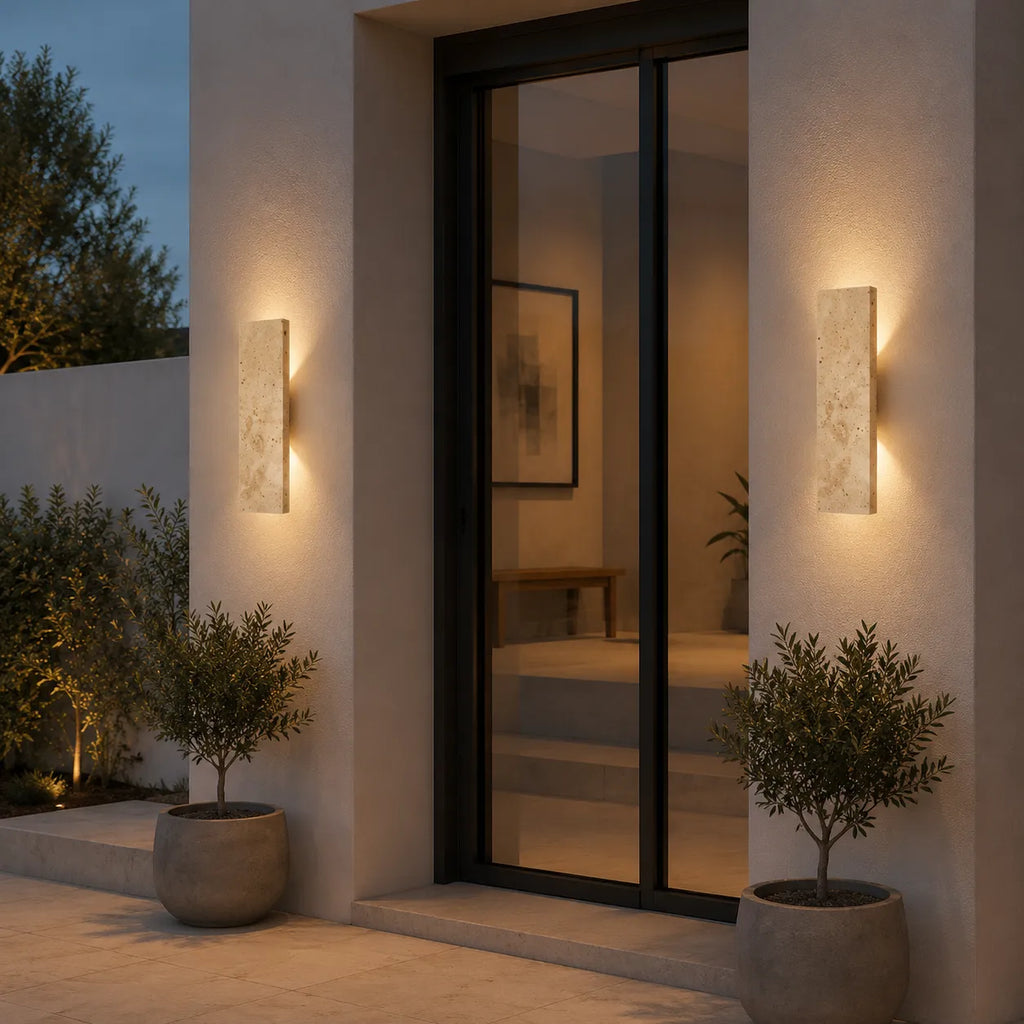 Lisette Modern Natural Stone IP65 LED Outdoor Wall Light