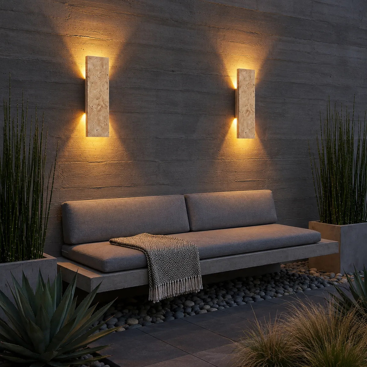 Lisette Modern Natural Stone IP65 LED Outdoor Wall Light