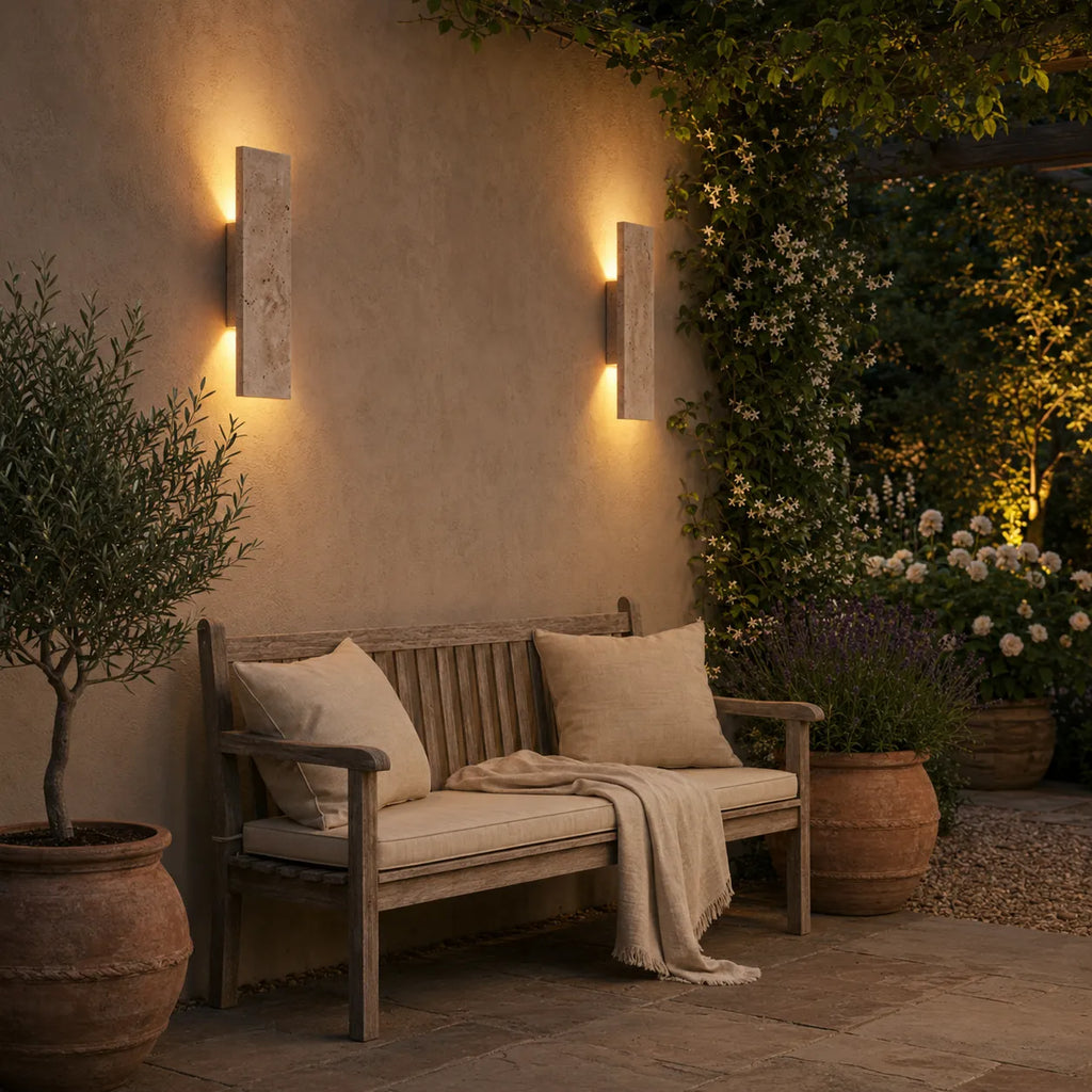 Lisette Modern Natural Stone IP65 LED Outdoor Wall Light