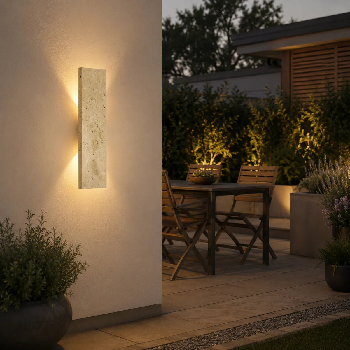 Lisette Modern Natural Stone IP65 LED Outdoor Wall Light