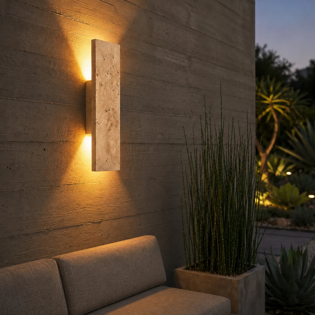Lisette Modern Natural Stone IP65 LED Outdoor Wall Light
