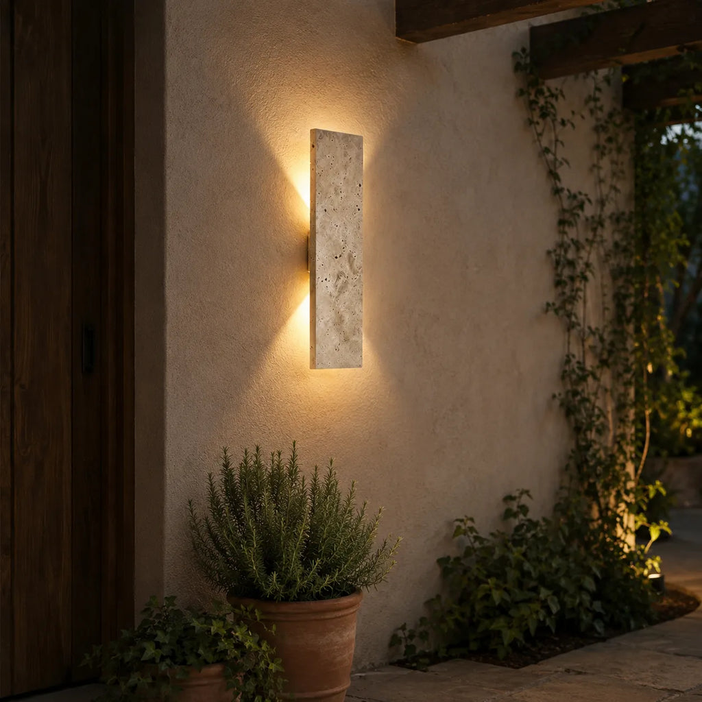 Lisette Modern Natural Stone IP65 LED Outdoor Wall Light