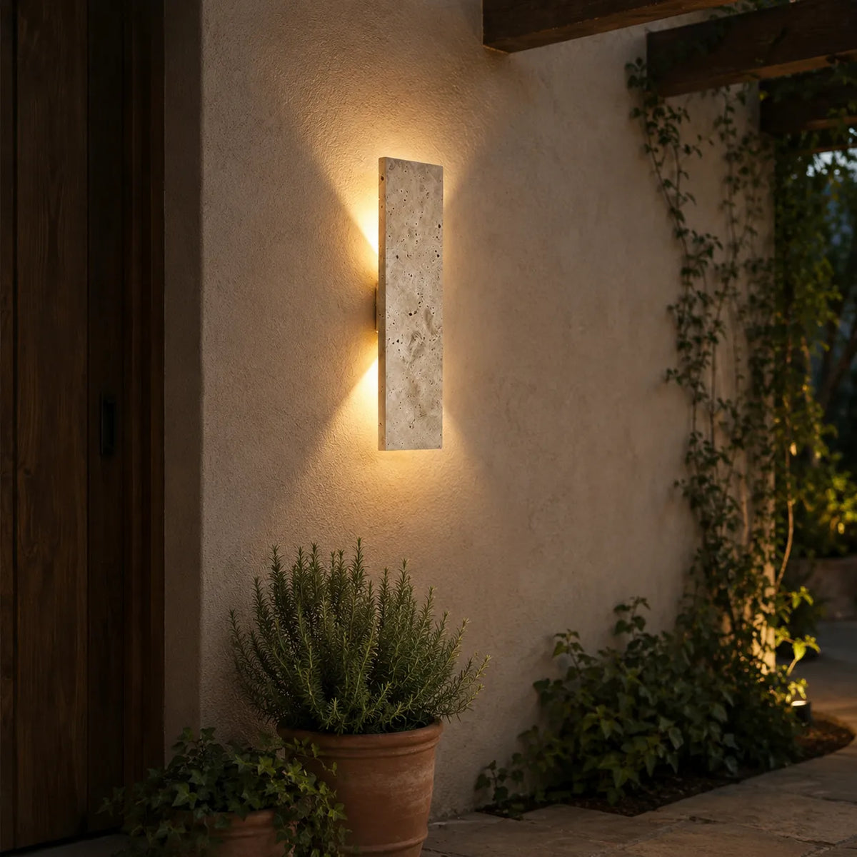 Lisette Modern Natural Stone IP65 LED Outdoor Wall Light
