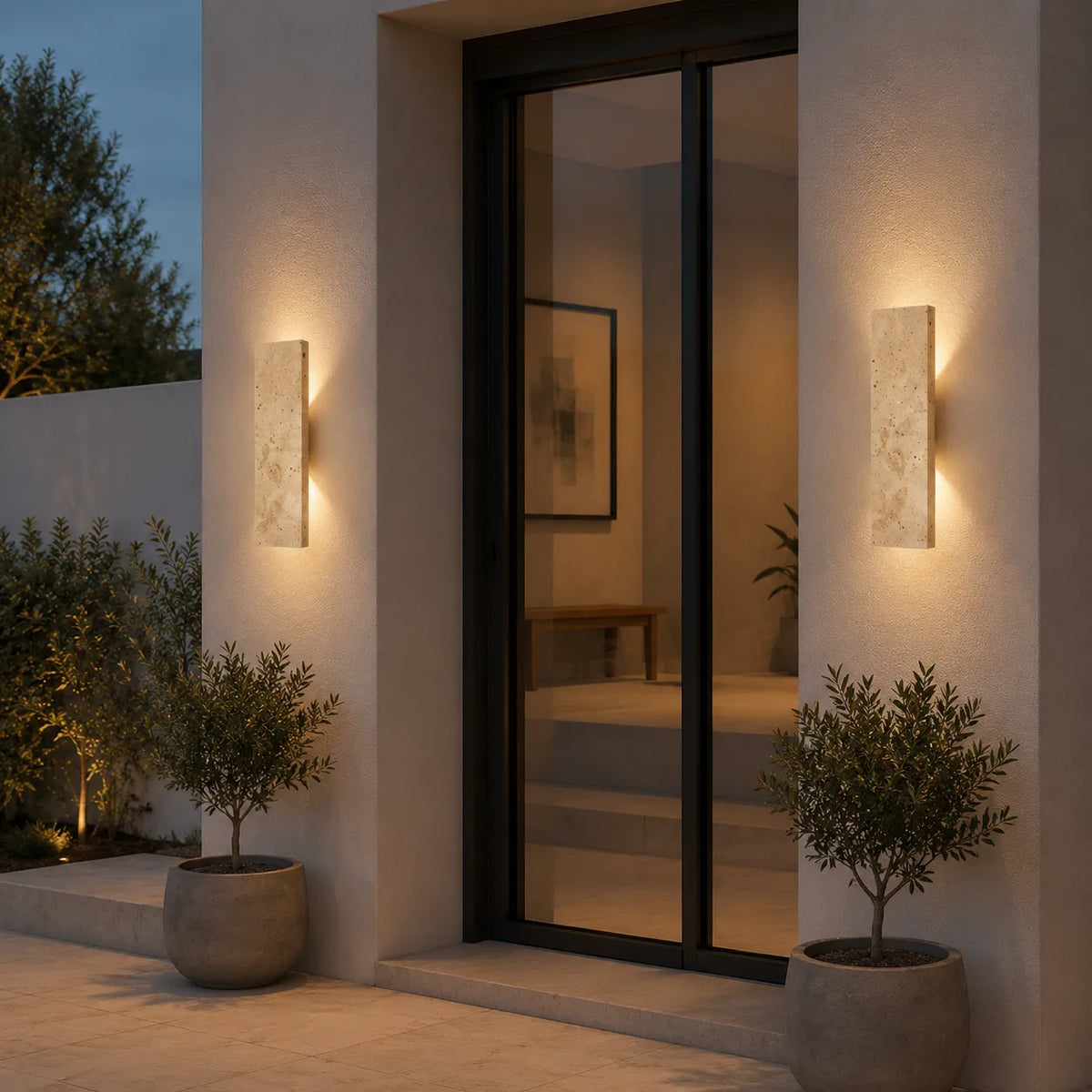Lisette Modern Natural Stone IP65 LED Outdoor Wall Light