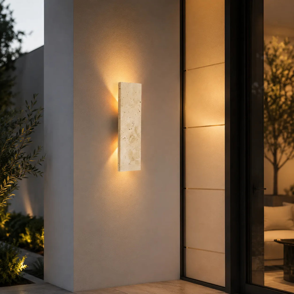 Lisette Modern Natural Stone IP65 LED Outdoor Wall Light