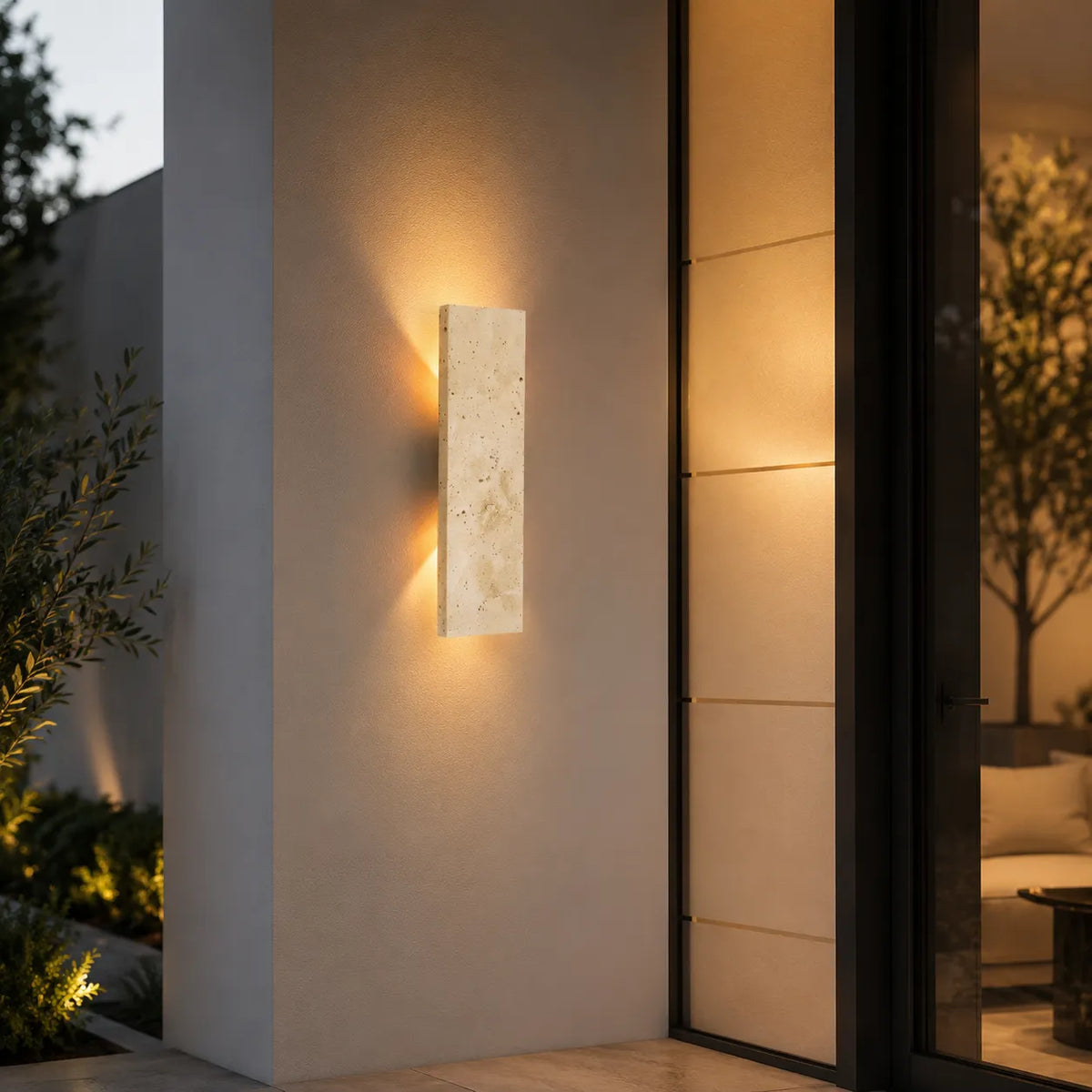 Lisette Modern Natural Stone IP65 LED Outdoor Wall Light