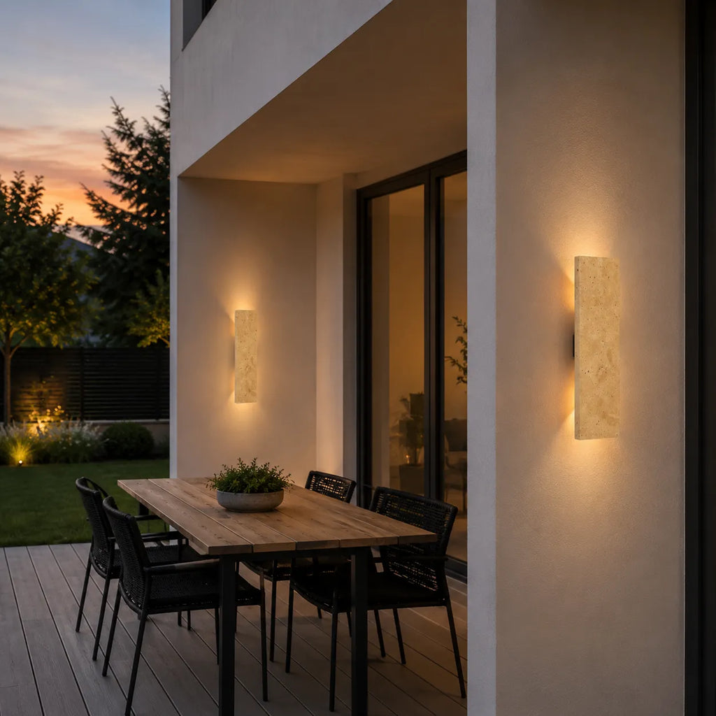 Lisette Modern Natural Stone IP65 LED Outdoor Wall Light