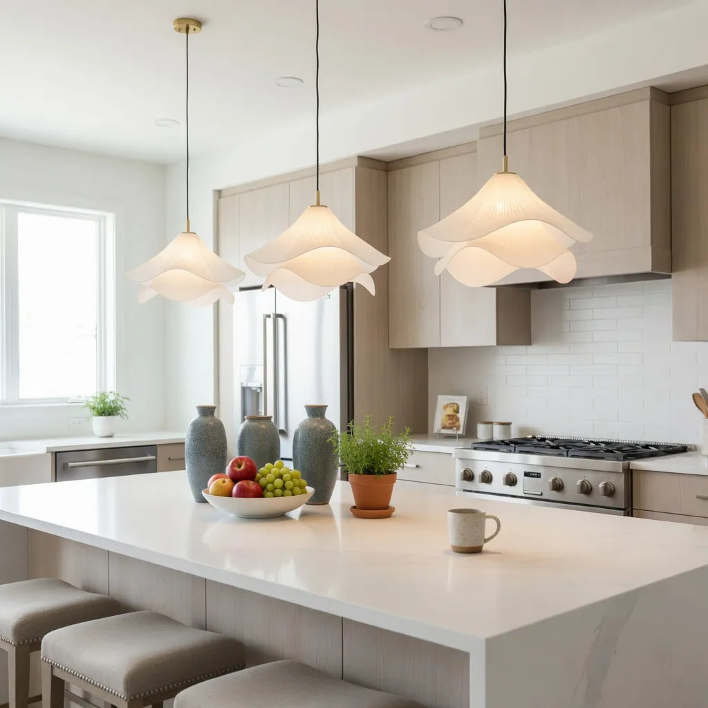 Vesper Minimalist Layered Fabric Wave Pendant Light