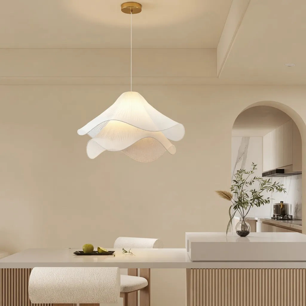 Vesper Minimalist Layered Fabric Wave Pendant Light