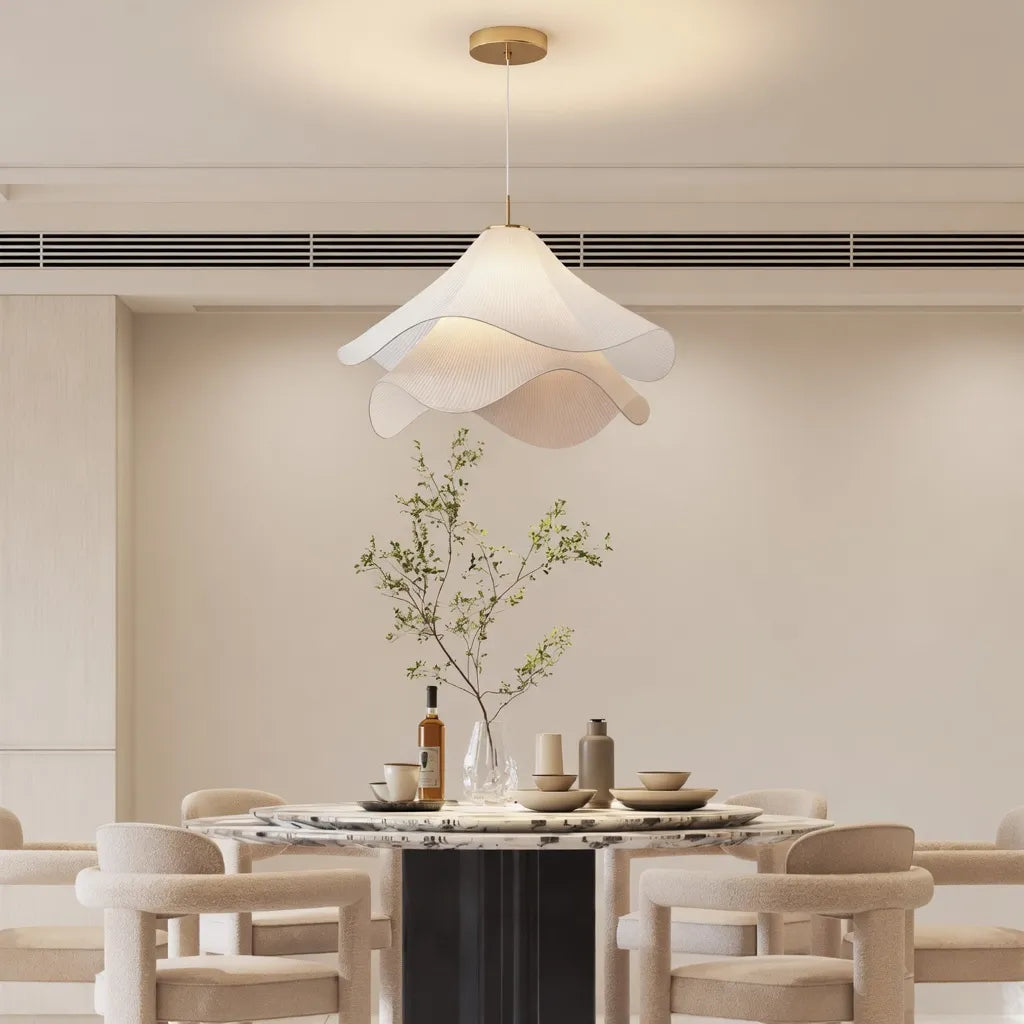 Vesper Minimalist Layered Fabric Wave Pendant Light