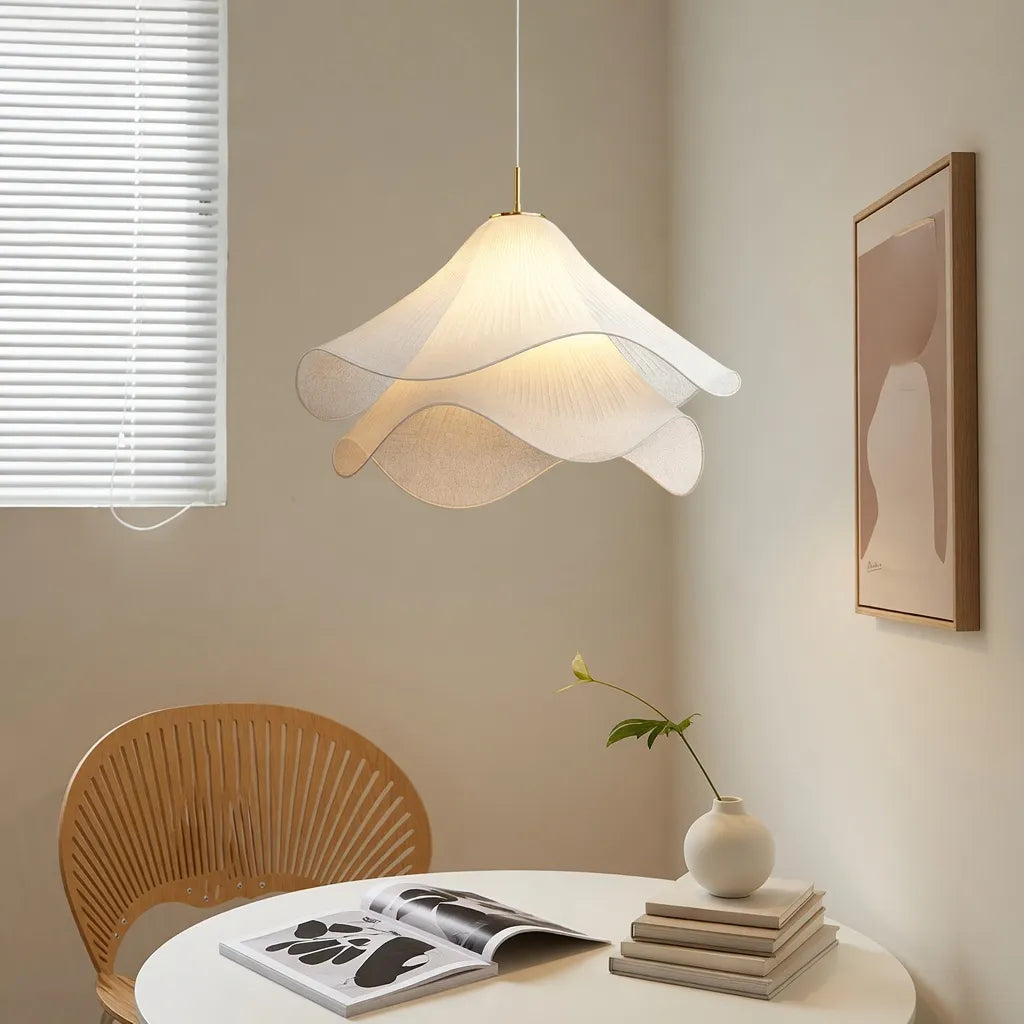 Vesper Minimalist Layered Fabric Wave Pendant Light
