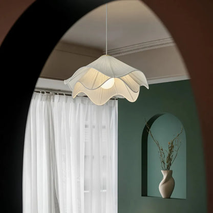 Wave Fabric Pendant Light with Warm Ambient Glow