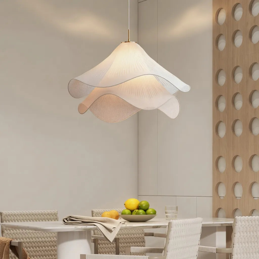 Vesper Minimalist Layered Fabric Wave Pendant Light