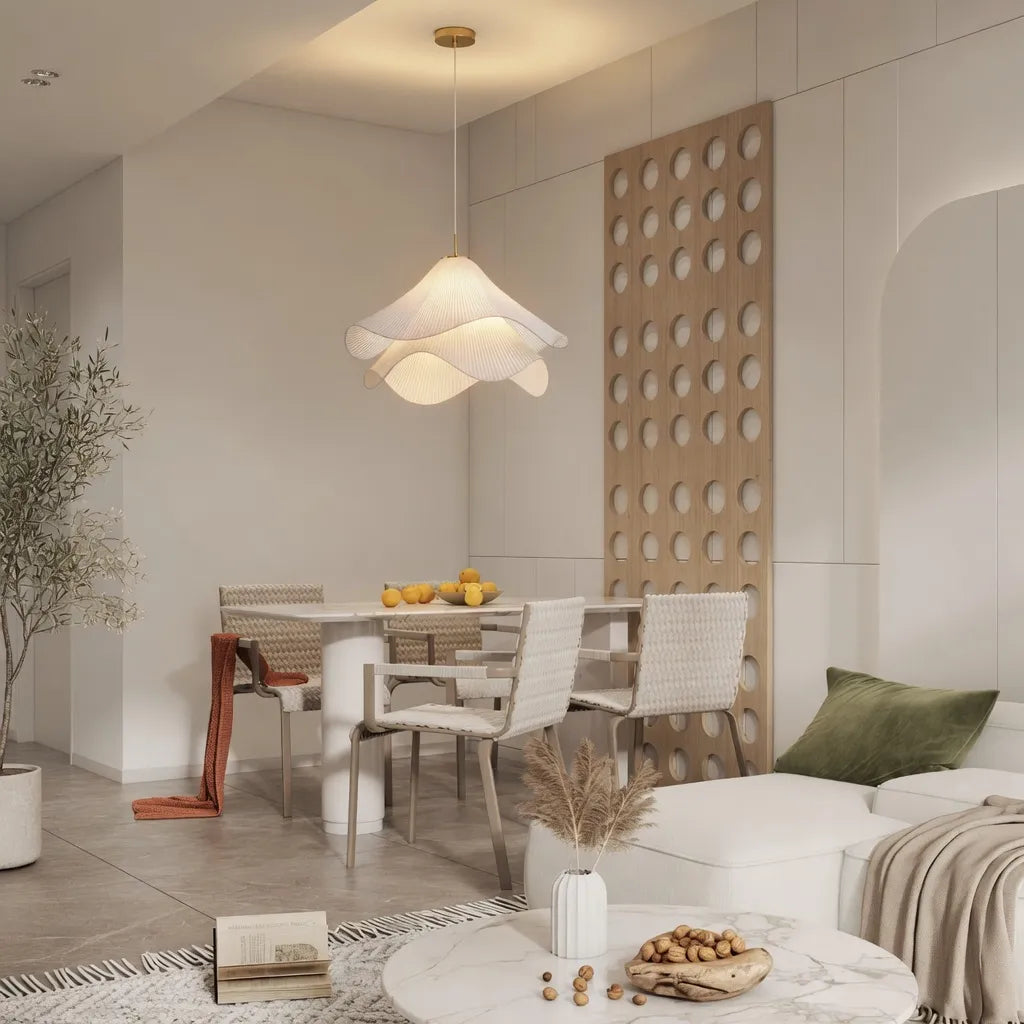 Vesper Minimalist Layered Fabric Wave Pendant Light