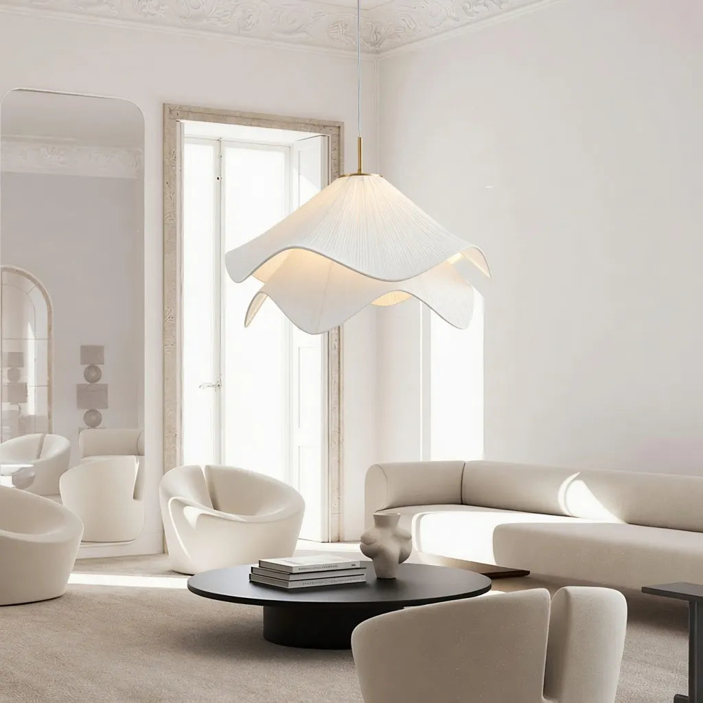 Vesper Minimalist Layered Fabric Wave Pendant Light
