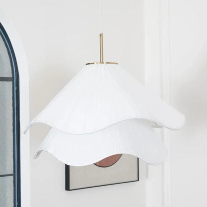 Wave Fabric Pendant Light with Warm Ambient Glow