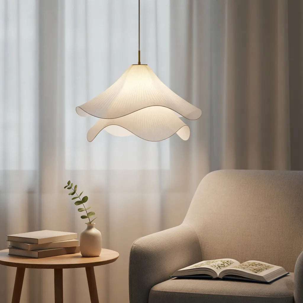 Vesper Minimalist Layered Fabric Wave Pendant Light
