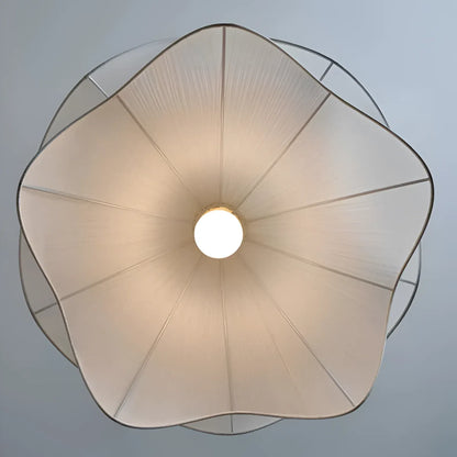 Wave Fabric Pendant Light with Warm Ambient Glow